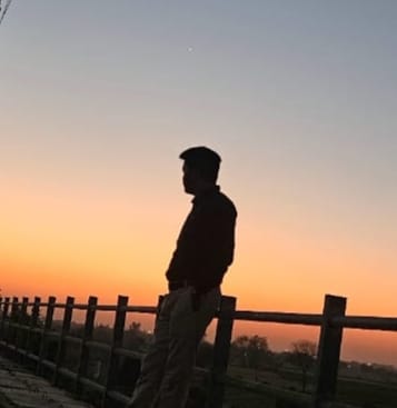 Person with creative lighting